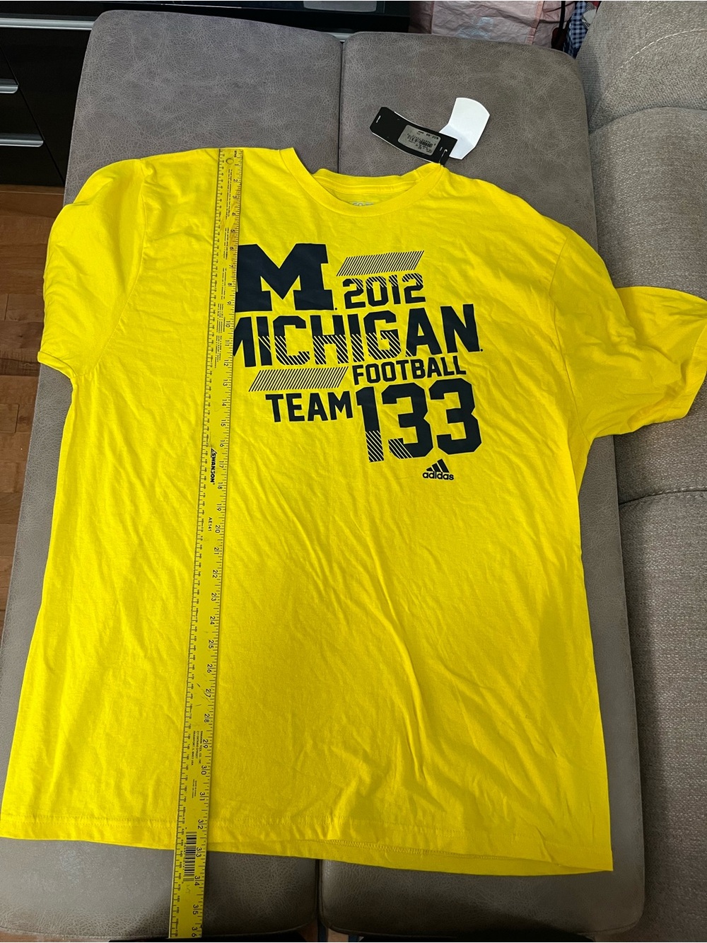 Adidas Men's Michigan Football Yellow Graphic Tee size 2xl